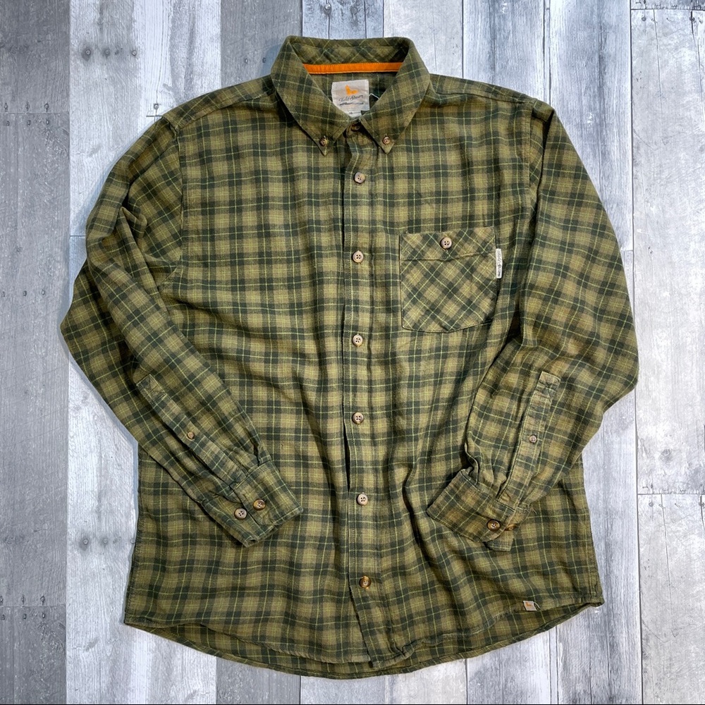 FIELD & STREAM Plaid Flannel Olive Mens Large